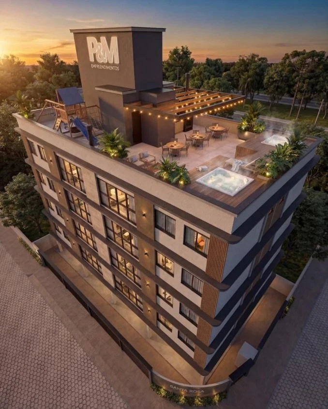 Apartamento com 1 suíte + 1 dormitório no centro e Penha – SC – Santa Rosa Residence