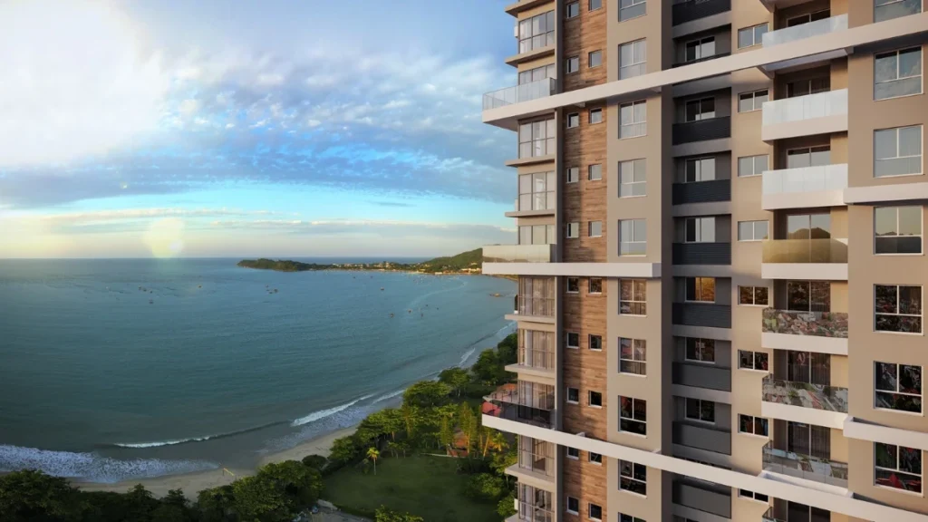 Apartamento alto padrão vista mar com 1 suíte + 2 Demi suítes – Armação – Penha – SC – Residencial Panorama