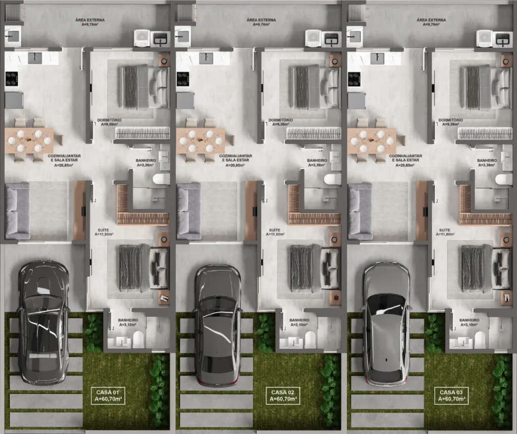 Casa Geminada com 1 suíte + 1 dormitório – Itacolomi – Balneário Piçarras – SC