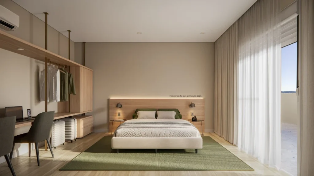 Apartamento com vista mar 1 suíte + 1dormitório á 500 metros do mar em Armação – Penha – SC- LandScape Home Club